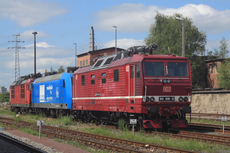 Lokzug mit 180 006-9 Halle Saale, 30.05.2014, Foto Nils Hecklau